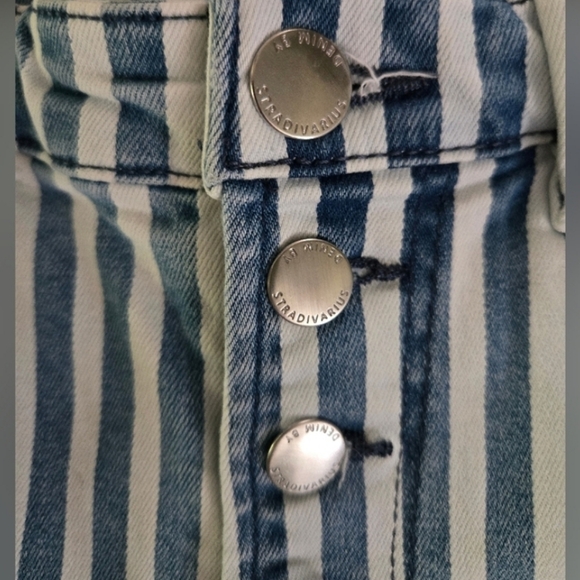 Stradivarius High Waist Striped Skinny Jeans Sz 6 - Picture 7 of 10